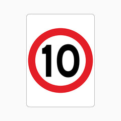 10km Speed Limit SIGN