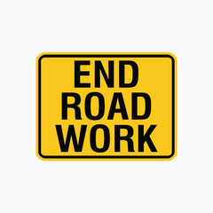 END ROAD WORK SIGN