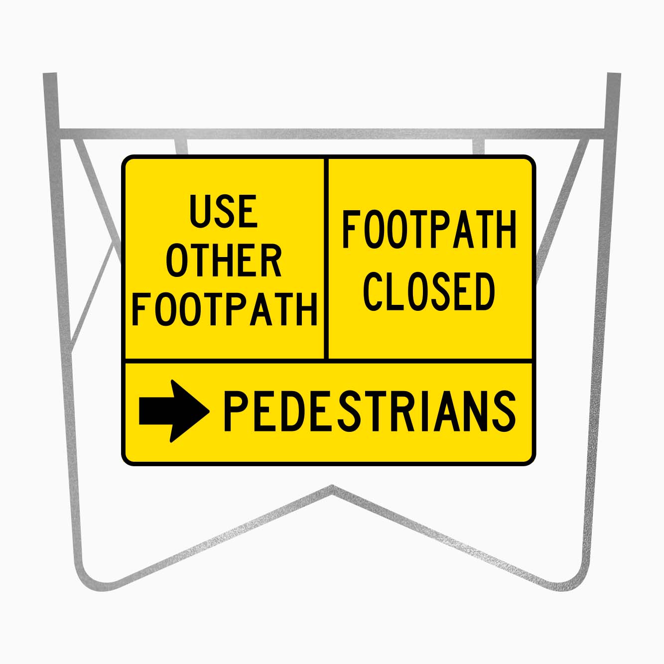 USE OTHER FOOTPATH, FOOTPATH CLOSED, PEDESTRIANS RIGHT SIGN - GET SIGNS