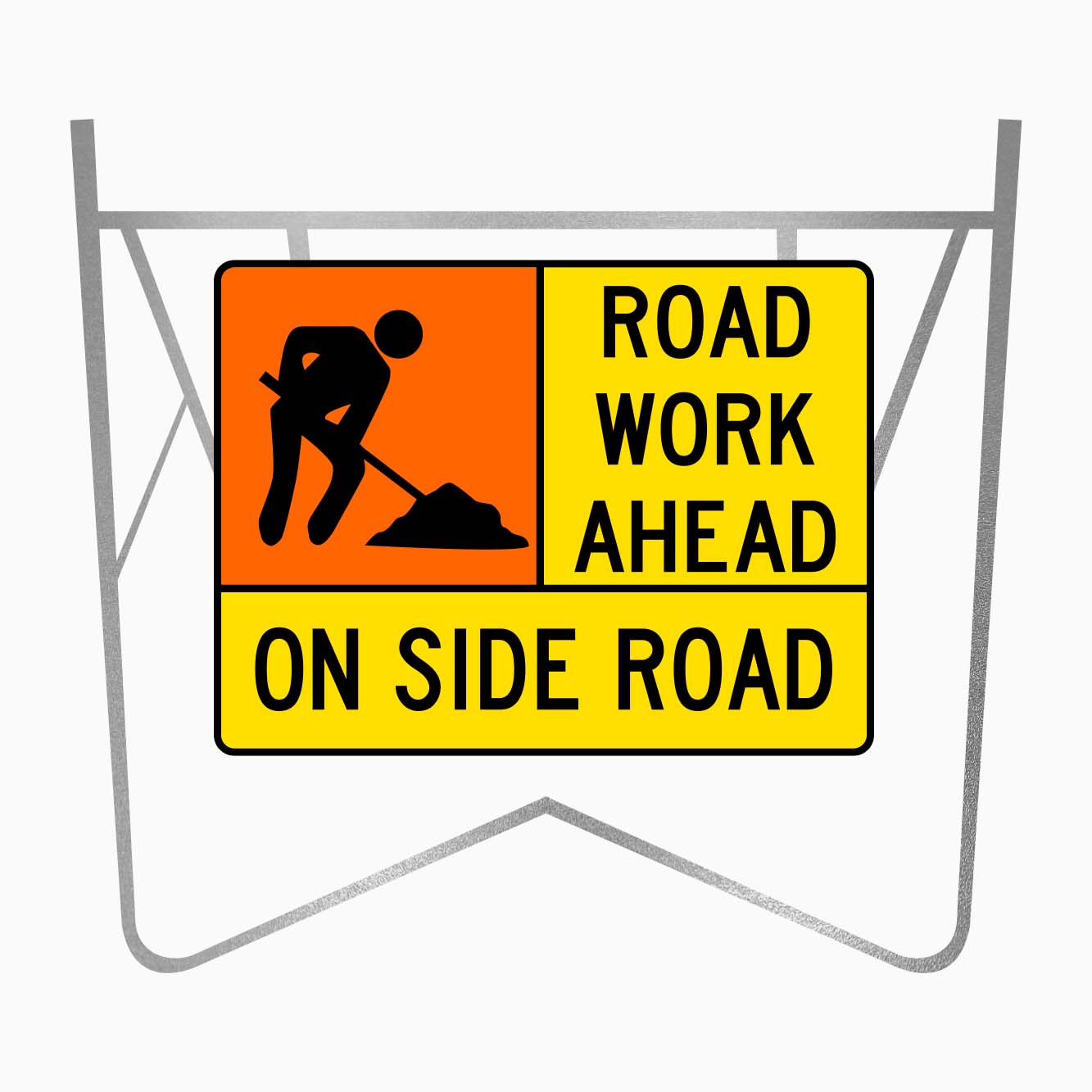 ROAD WORK AHEAD ON SIDE ROAD SIGN - GET SIGNS