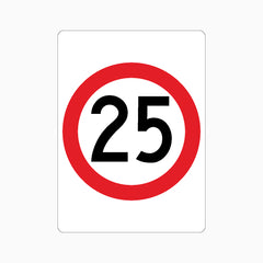 25km Speed Limit SIGN