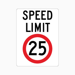 Speed Limit 25km SIGN