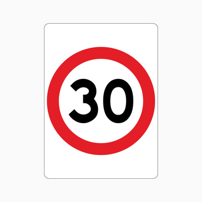30km SPEED LIMIT SIGN