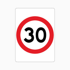 30km SPEED LIMIT SIGN