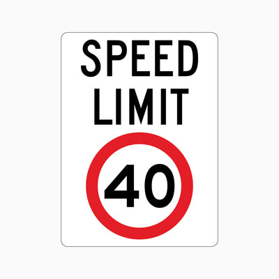 SPEED LIMIT 40km SIGN