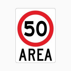 50km AREA SIGN