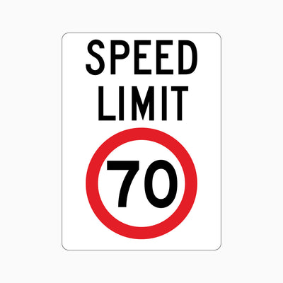 SPEED LIMIT 70km SIGN