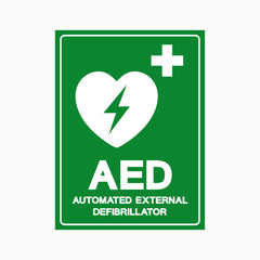 AED AUTOMATED EXTERNAL DEFIBRILLATOR SIGN