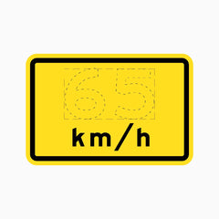 Advisory Speed XX KM/HR SIGN