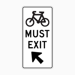 BICYCLES MUST EXIT SIGN