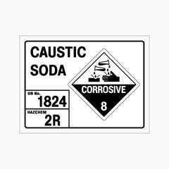 CAUSTIC SODA CORROSIVE 8 1824 SIGN