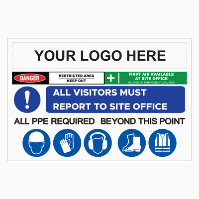 CONSTRUCTION SITE ENTRY SIGN - custom logo