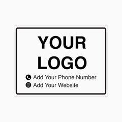 Business Sign - custom logo and contact details