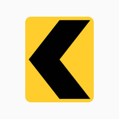 CHEVRON HAZARD MARKER SIGN LEFT