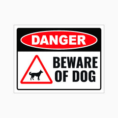 DANGER BEWARE OF DOG SIGN