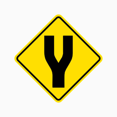 START DIVIDED ROAD SIGN