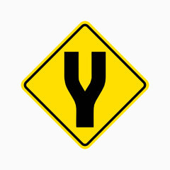 START DIVIDED ROAD SIGN