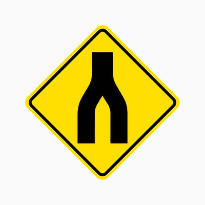 END DIVIDED ROAD SIGN