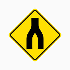 END DIVIDED ROAD SIGN