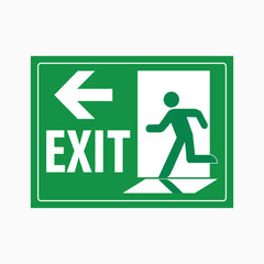 EMERGENCY EXIT SIGN - Left Arrow