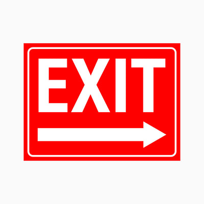 EXIT SIGN with Right Arrow