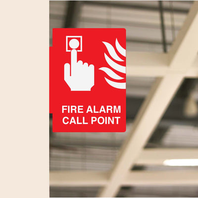 FIRE ALARM CALL POINT SIGN - L Shape (Double-Sided)