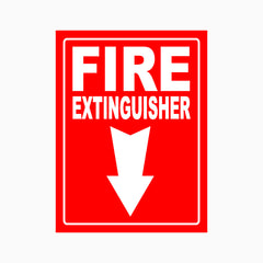 FIRE EXTINGUISHER Down Arrow SIGN
