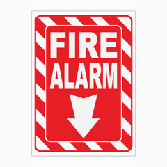 FIRE ALARM with an arrow Sign
