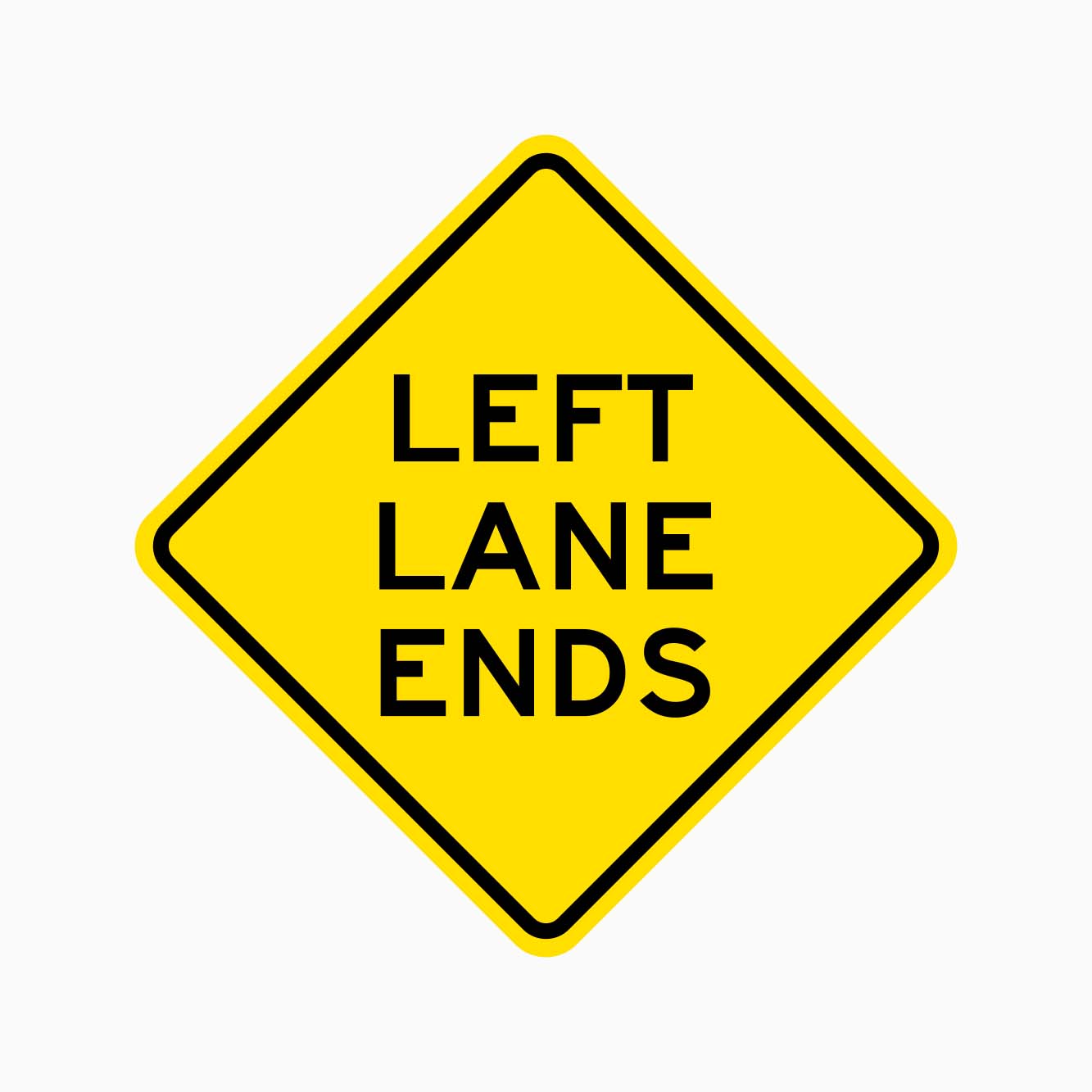 LEFT LANE ENDS SIGN W4-9 - GET SIGNS AUSTRALIA