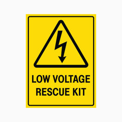 LOW VOLTAGE RESCUE KIT SIGN