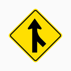MERGING TRAFFIC RIGHT SIGN