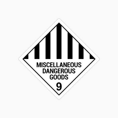 MISCELLANEOUS DANGEROUS GOODS 9 SIGN