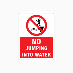 NO JUMPING INTO WATER SIGN