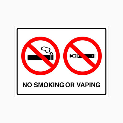 NO SMOKING OR VAPING SIGN
