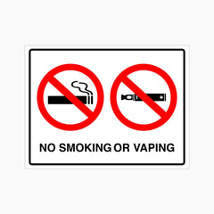 NO SMOKING OR VAPING SIGN
