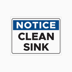 CLEAN SINK SIGN