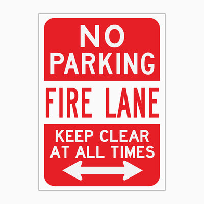 NO PARKING - FIRE LANE SIGN - L&R
