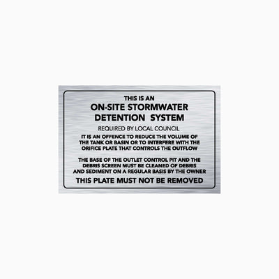 ON-SITE STORMWATER DETENTION SYSTEM SIGN