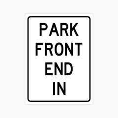 PARK FRONT END IN SIGN