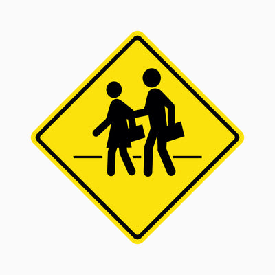 PEDESTRIAN CROSSING SIGN (yellow diamond shape)