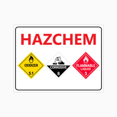 HAZCHEM THREE SYMBOL SIGN