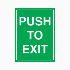 PUSH TO EXIT SIGN