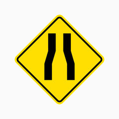 ROAD NARROWS SIGN