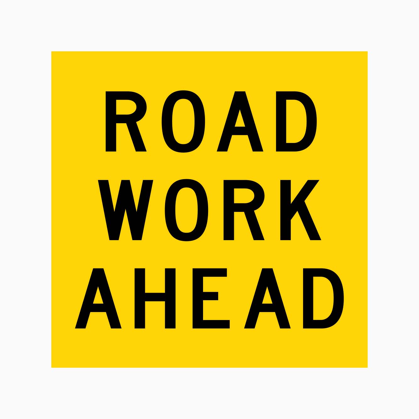 ROADWORK AHEAD SIGN
