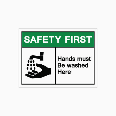 HANDS MUST BE WASHED HERE SIGN