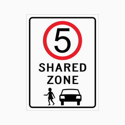 5km SHARED ZONE SIGN