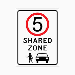 5km SHARED ZONE SIGN