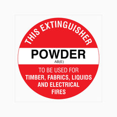 THIS EXTINGUISHER POWDER AB(E) SIGN
