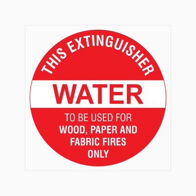 THIS EXTINGUISHER WATER SIGN