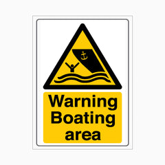 WARNING BOATING AREA SIGN